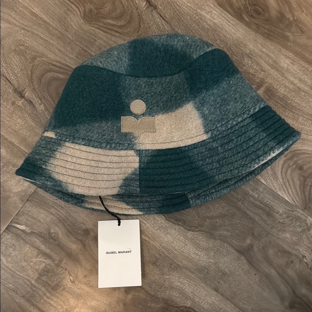 Isabel Marant Blue and Cream Bucket Hat